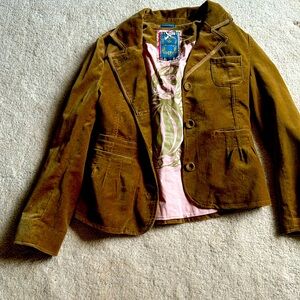 Tan velour jacket